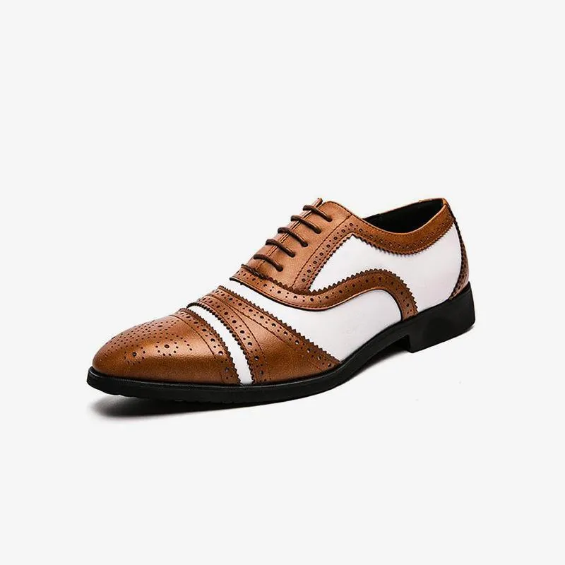 Two Tone Brown Brogue Oxfords Shoes