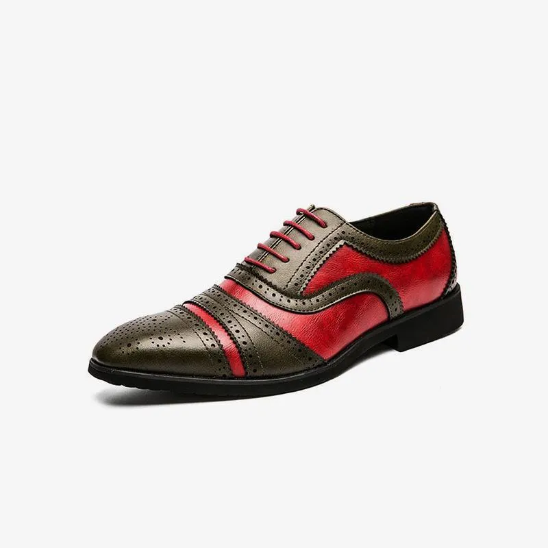Two Tone Brown Brogue Oxfords Shoes