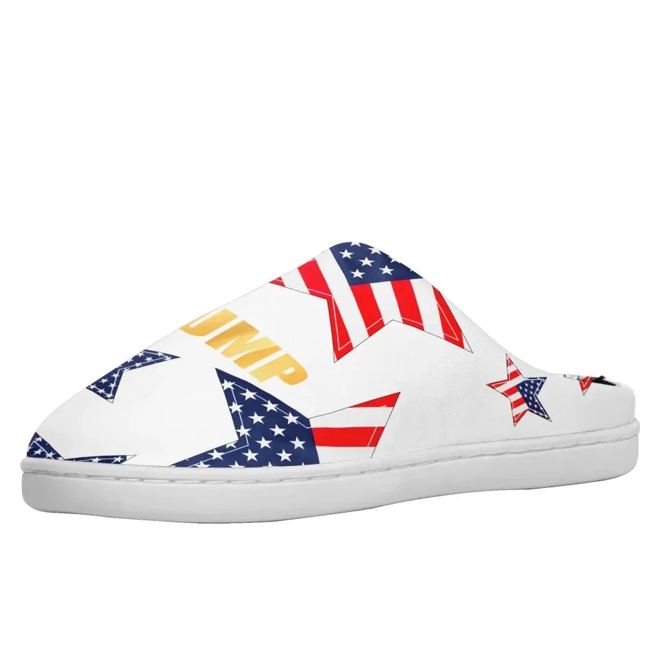 Unique Gift,Personalized Patriotic Trump Slippers, Custom  Cozy Indoor Slipper, Supporter's Comfy Indoor Slipper