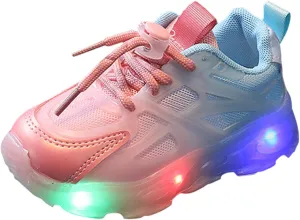 Unisex-Child Lights Up Sneaker Lightweight Breathable Running Shoes Soft Sole Casual Sport Girls Winter Shoes Size 8
