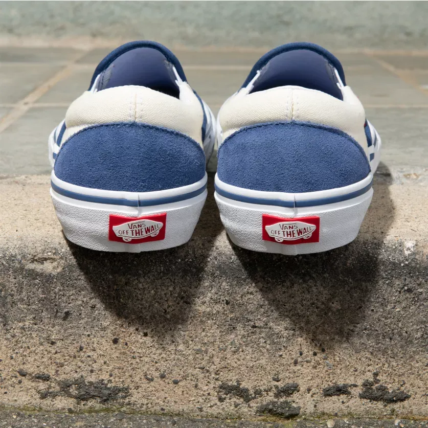 Vans Slip On Pro Skateboard Shoe - STY Navy/Classic White