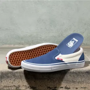 Vans Slip On Pro Skateboard Shoe - STY Navy/Classic White