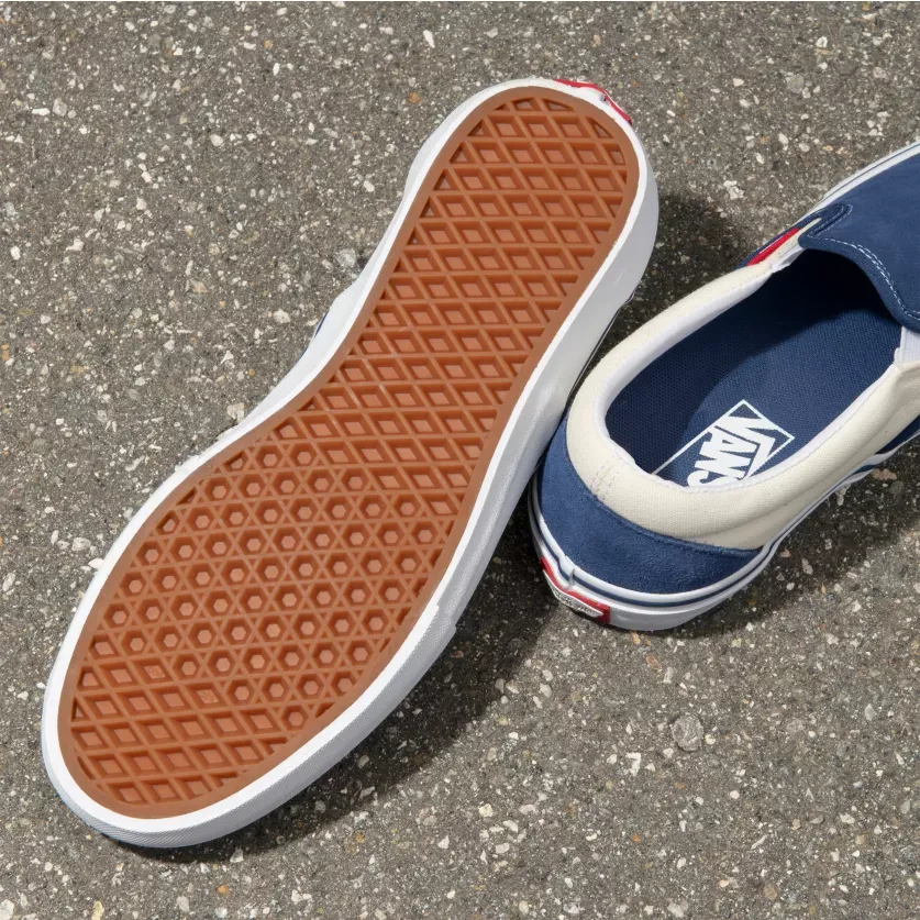 Vans Slip On Pro Skateboard Shoe - STY Navy/Classic White