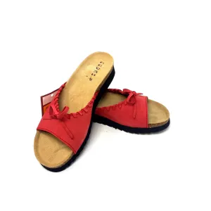 Vintage Cudas Women's Red Nubuck Cork Platform Slides