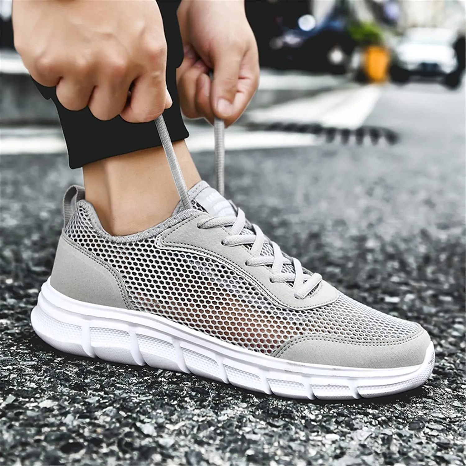 Walking Shoes for Men Mens Casual Tennis Shoes Men's Supportive Running Athletic Sneakers Blue Tennis for Men Comfortable Breathable Lightweight White Leather Sneakers