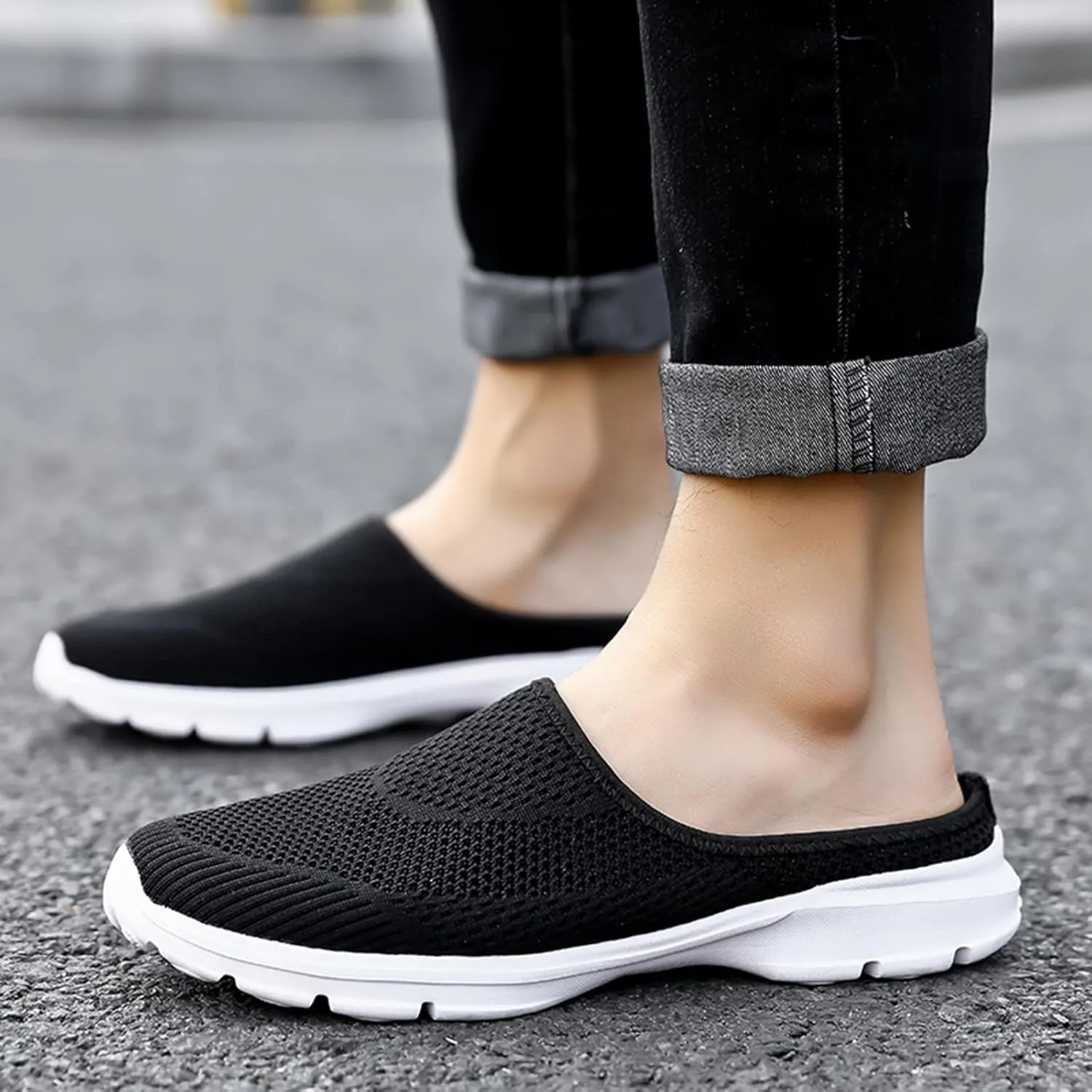 Walking Sneakers for Women 2024 Summer Mules Slip-On Backless Orthopedic Shoes Breathable Slippers Closed Toe Slides