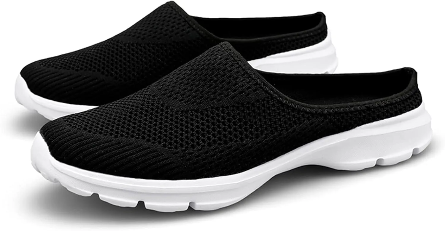 Walking Sneakers for Women 2024 Summer Mules Slip-On Backless Orthopedic Shoes Breathable Slippers Closed Toe Slides