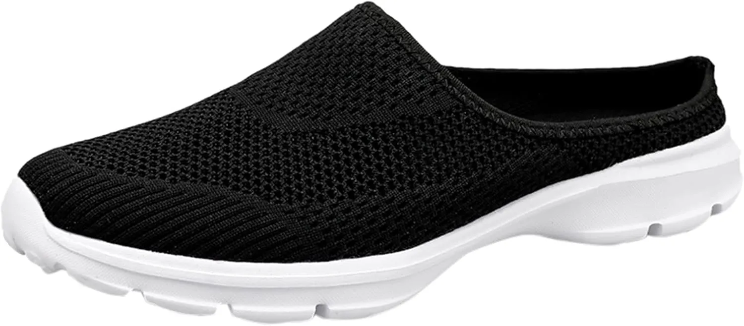 Walking Sneakers for Women 2024 Summer Mules Slip-On Backless Orthopedic Shoes Breathable Slippers Closed Toe Slides