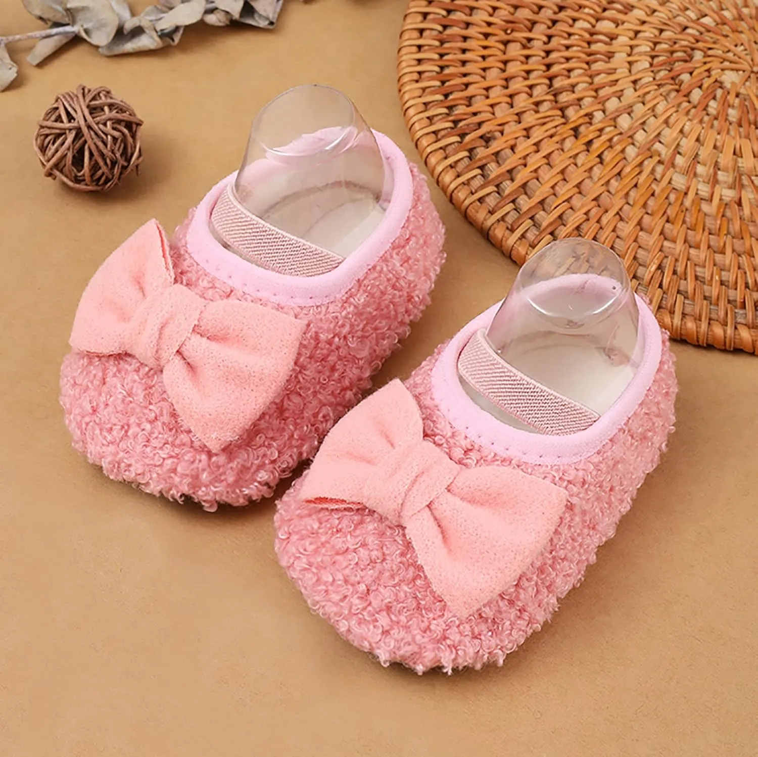 Warm Shoes for Baby Girls and Boys Soft Comfortable Shoes Infant Toddler Bowknot Warming Shoes Boy Slip on Shoe