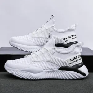 Wholesale Spring Sports Breathable Flyknit Men's Casual Shoes