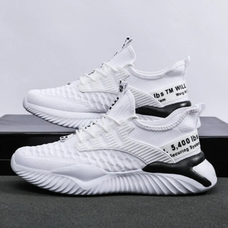 Wholesale Spring Sports Breathable Flyknit Men's Casual Shoes