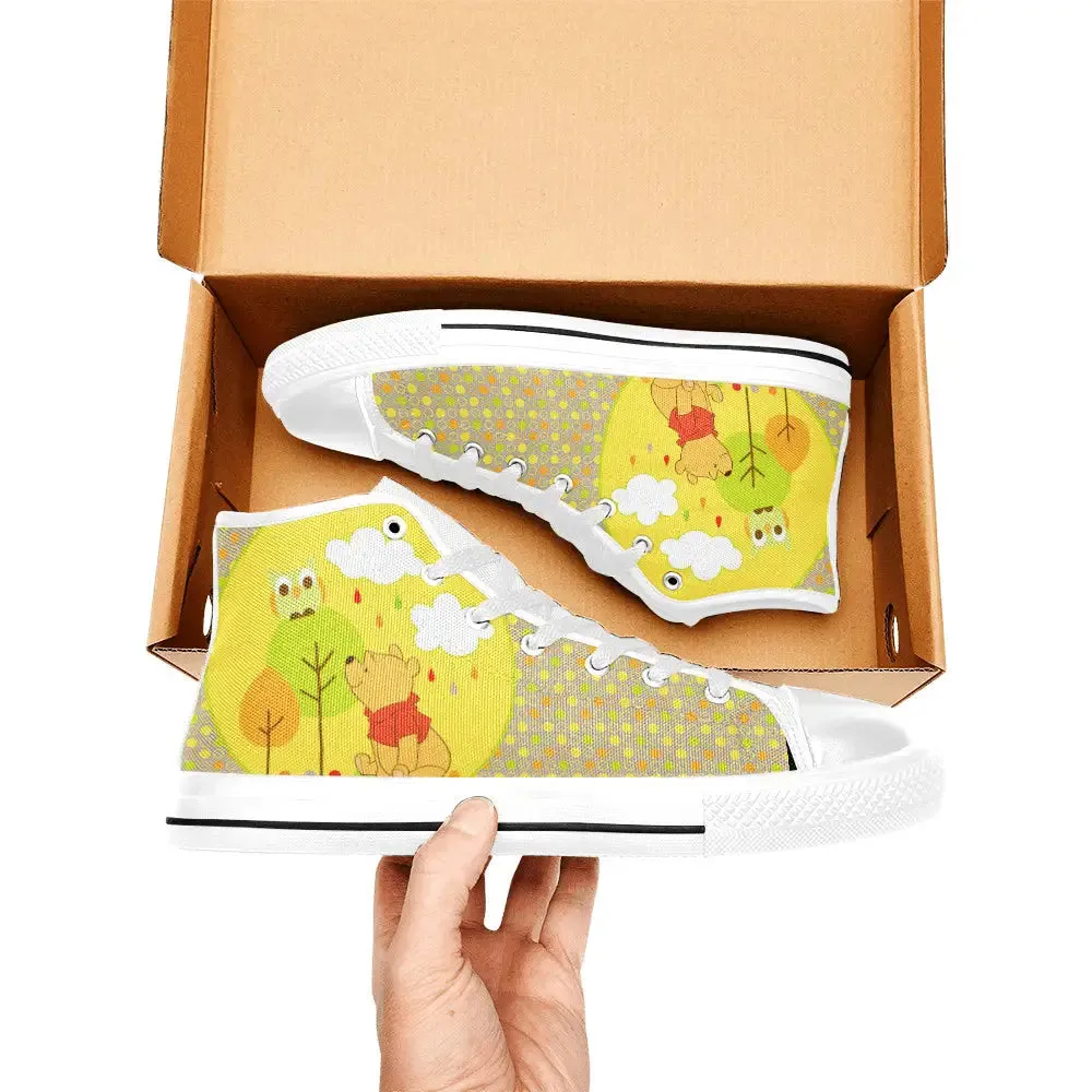 Winnie the pooh owl Shoes High Top Sneakers for Kids and Adults