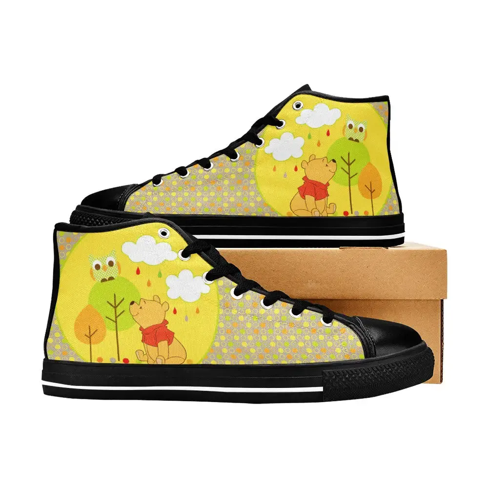 Winnie the pooh owl Shoes High Top Sneakers for Kids and Adults