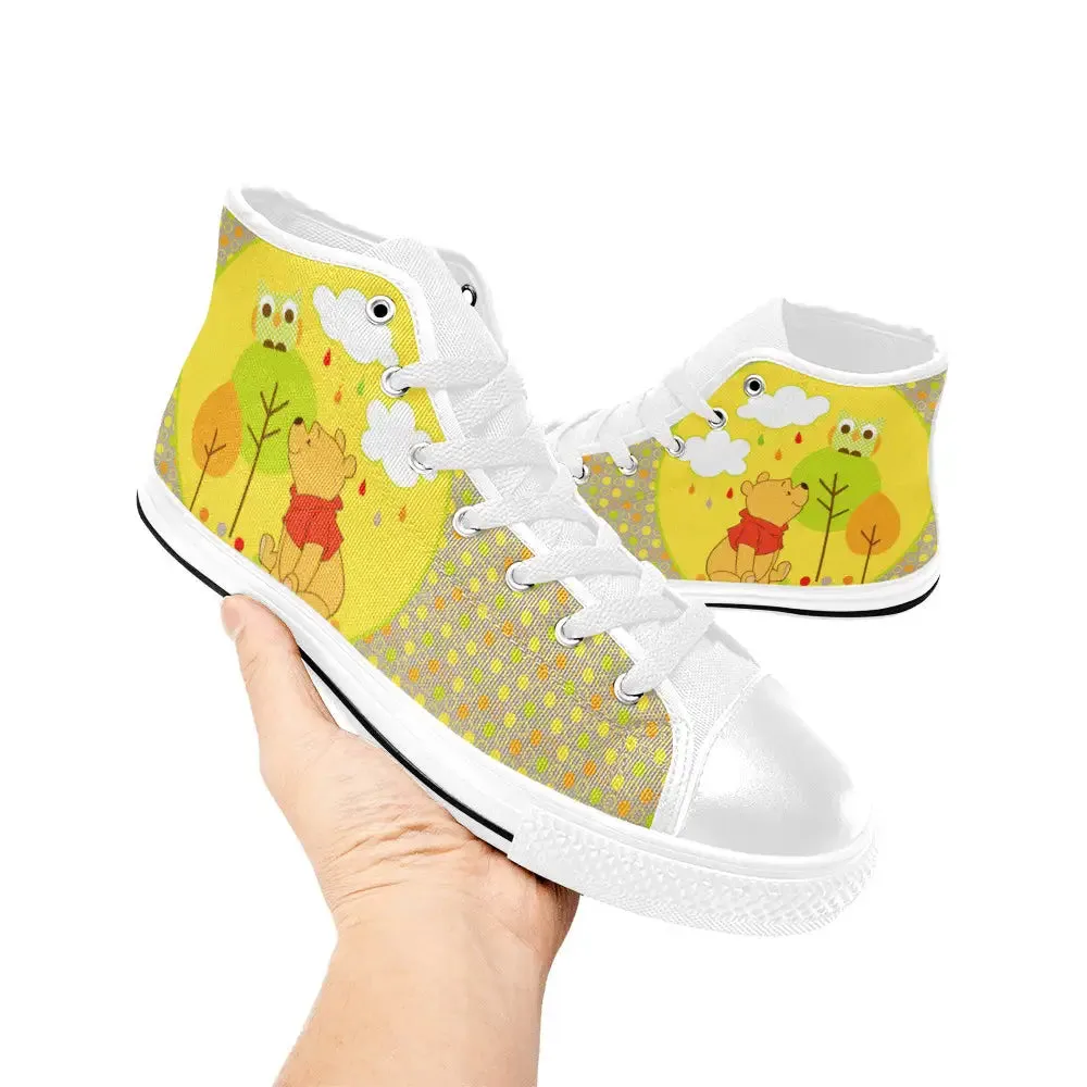 Winnie the pooh owl Shoes High Top Sneakers for Kids and Adults