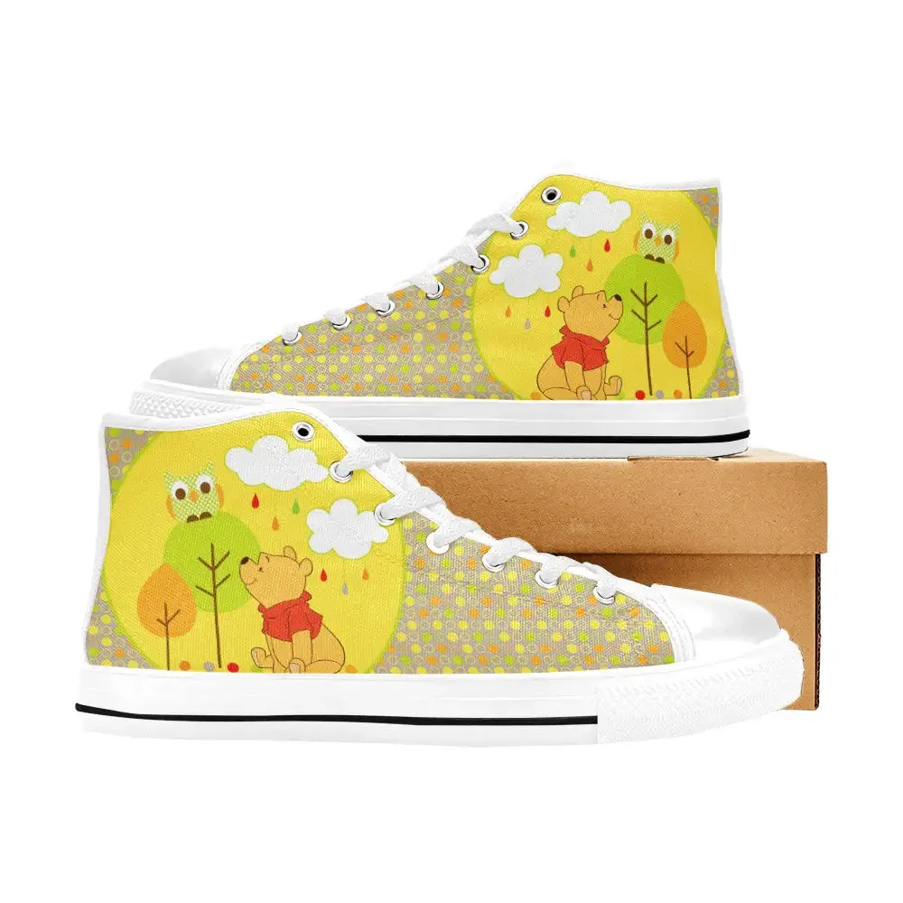 Winnie the pooh owl Shoes High Top Sneakers for Kids and Adults