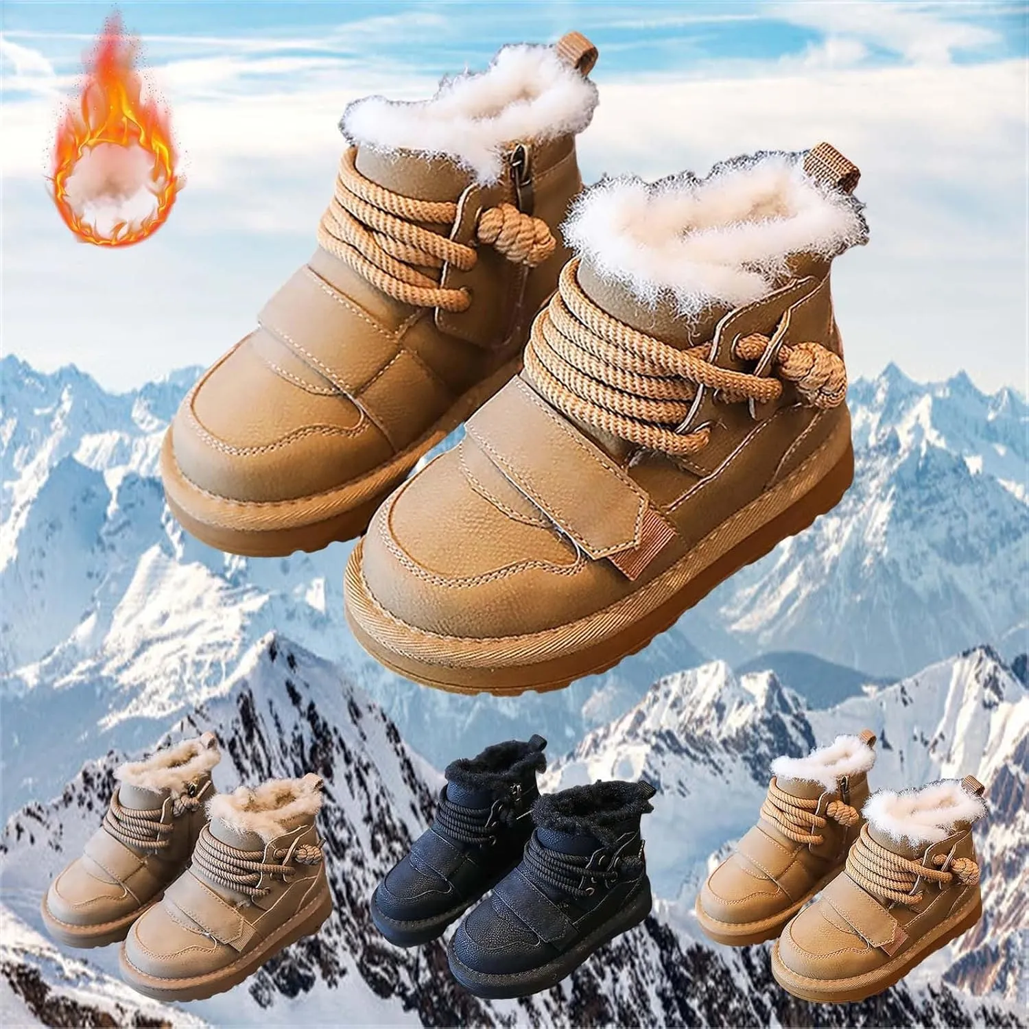 Winter Girls Boys Ankle Boots Kids Comfortable Warm Lined Comfort Casual Sports Shoes for Little Boy Rain Boots Size 6