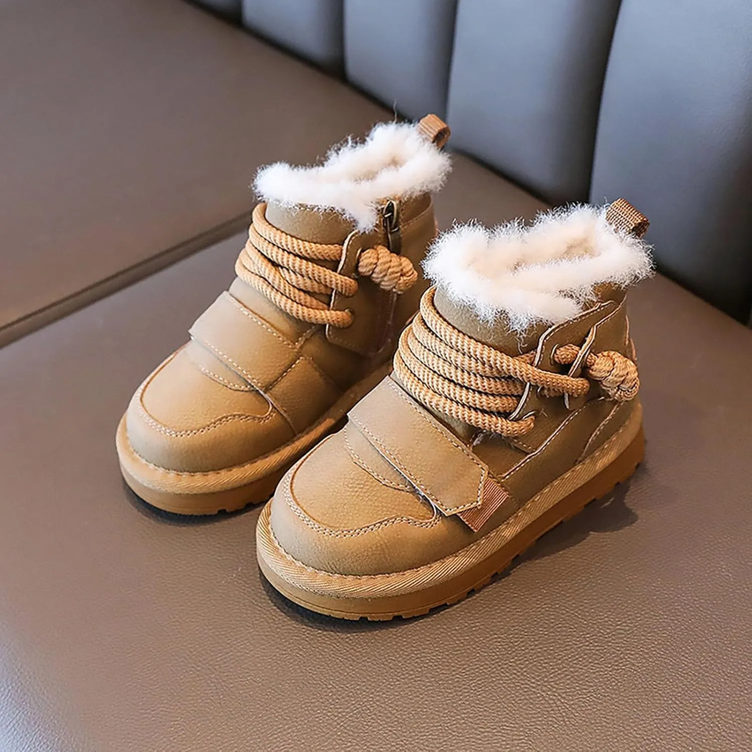 Winter Girls Boys Ankle Boots Kids Comfortable Warm Lined Comfort Casual Sports Shoes for Little Boy Rain Boots Size 6