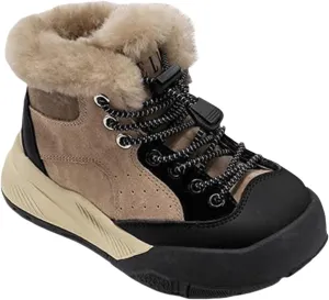 Winter Outdoor Faux Fr Snow Boots for Kids Fleece Plush Warm Furry Ankle Booties Boys Girls Hiking Sport Shoes