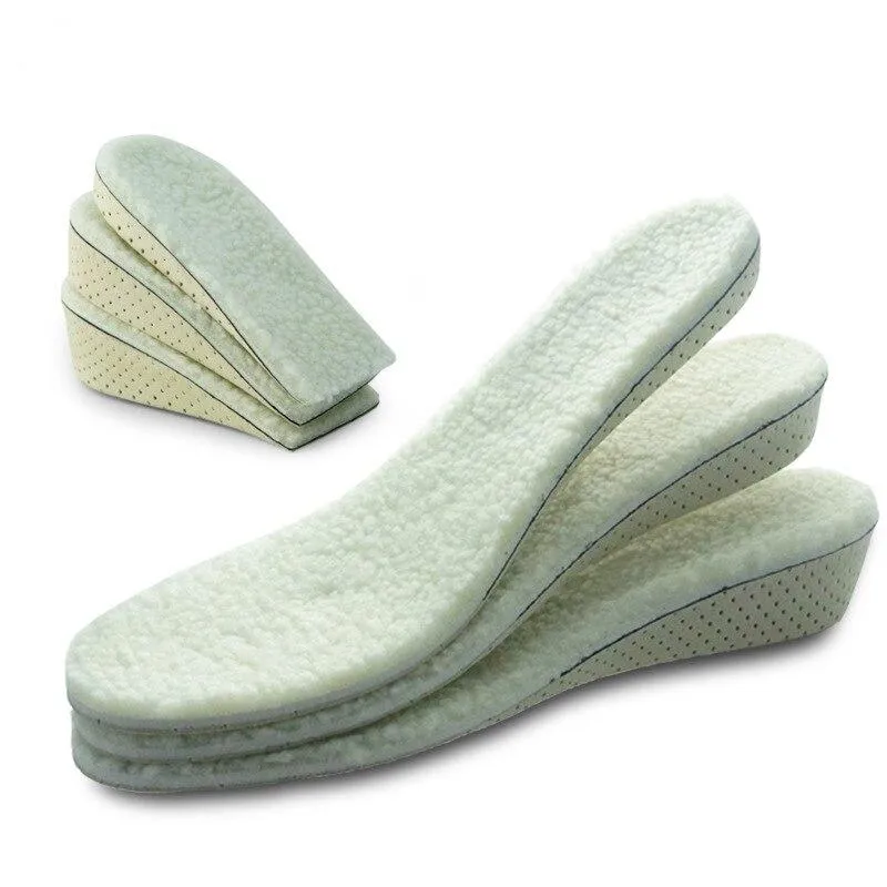 Winter Warm Insole Thermal Thickened  Wool Height Increasing Shoe Pad Unisex Memory Cotton Pad Half Pad