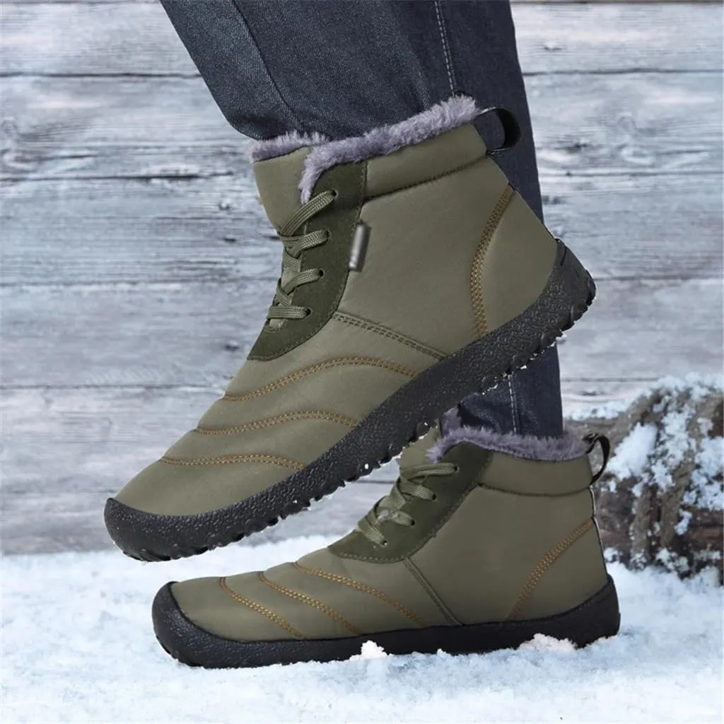 Winter Waterproof Men's Snow Casual Shoes Plush Outdoor Men's Sneakers Warm Men Shoes Male Snow Boots(43 Code)