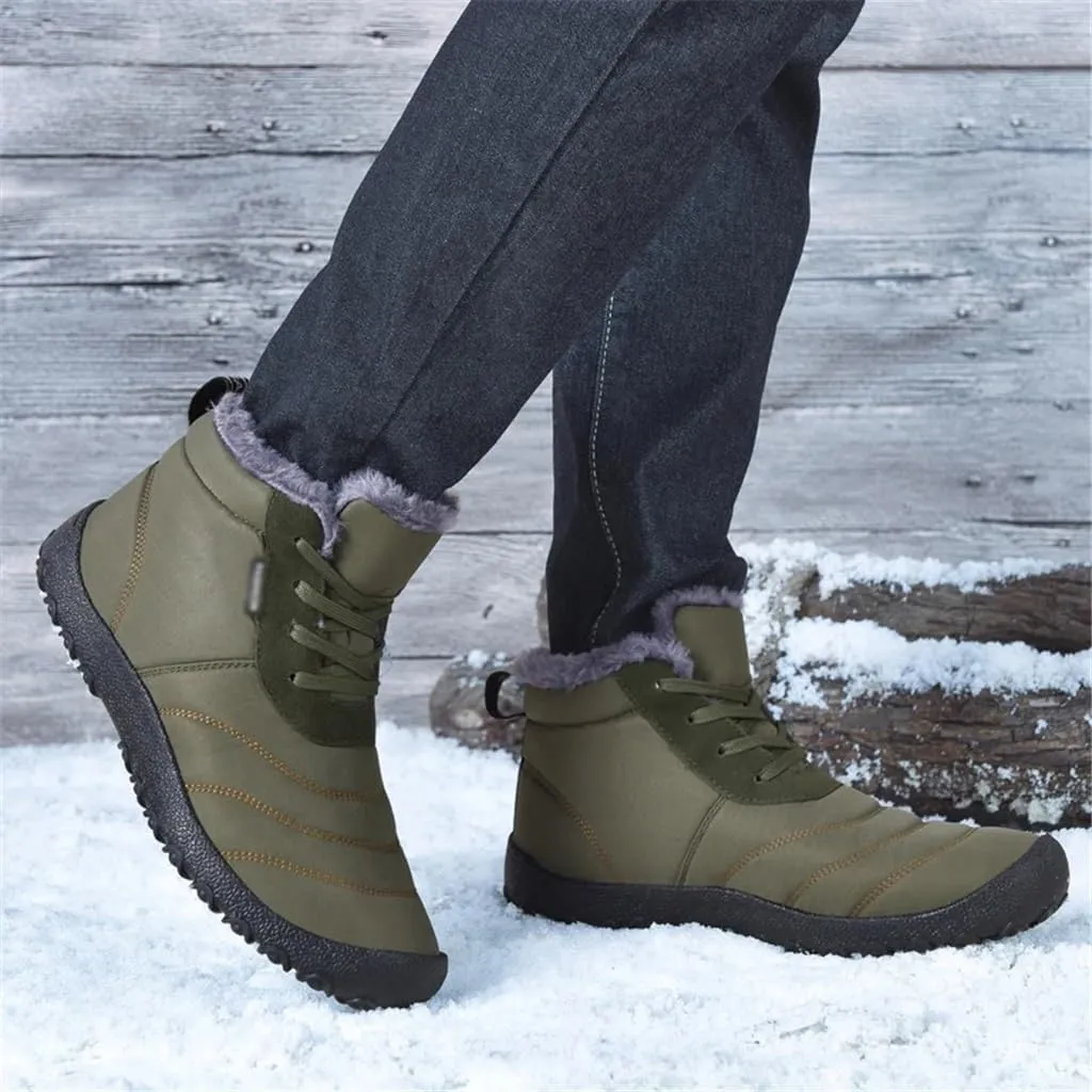 Winter Waterproof Men's Snow Casual Shoes Plush Outdoor Men's Sneakers Warm Men Shoes Male Snow Boots(43 Code)
