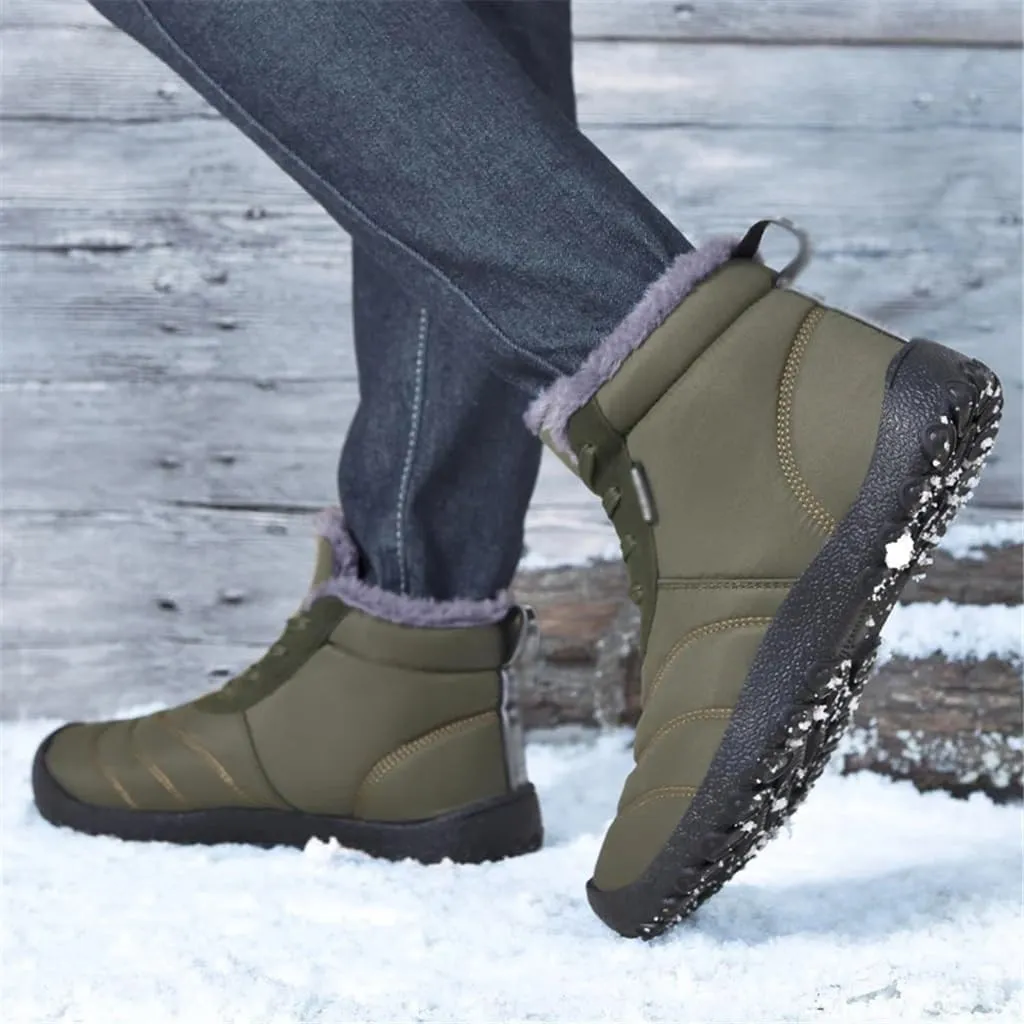 Winter Waterproof Men's Snow Casual Shoes Plush Outdoor Men's Sneakers Warm Men Shoes Male Snow Boots(43 Code)