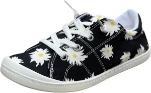 Women Fashion Casual Sneakers Canvas Lace-Up Loafers Lightweight Ladies Shoes Flat Soft Soled Comfortable Shoes Slip on Arch Support Wide Feet Toe Box Lightweight Indoor flip-Flops red J39-Yellow