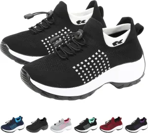Women Orthopedic Sneakers Slip On for Walking, Breathable Comfortable, Thick Bottom Air Cushion, Non Slip for Gym, Casual Ladies Athletic Shoe