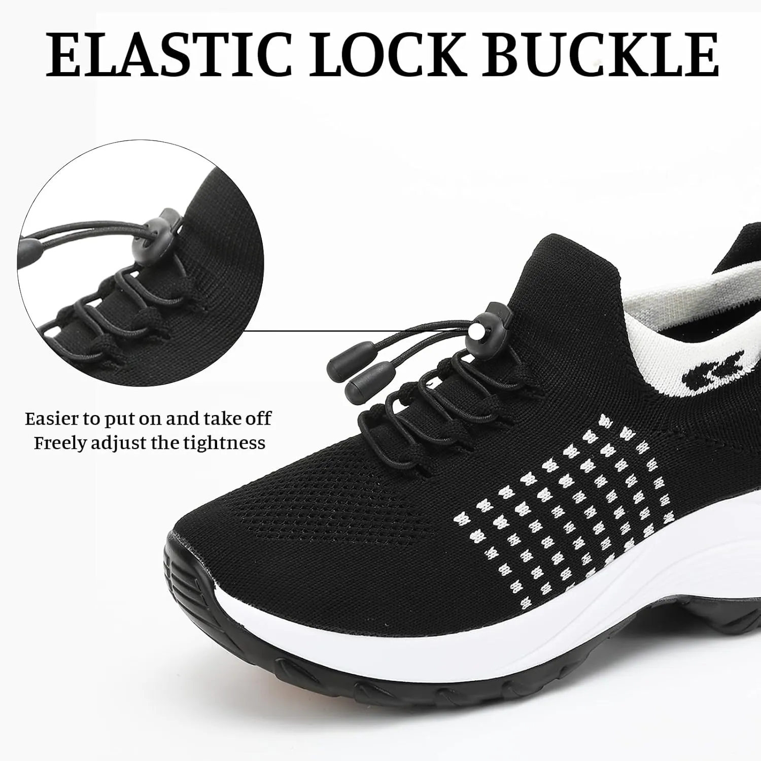 Women Orthopedic Sneakers Slip On for Walking, Breathable Comfortable, Thick Bottom Air Cushion, Non Slip for Gym, Casual Ladies Athletic Shoe