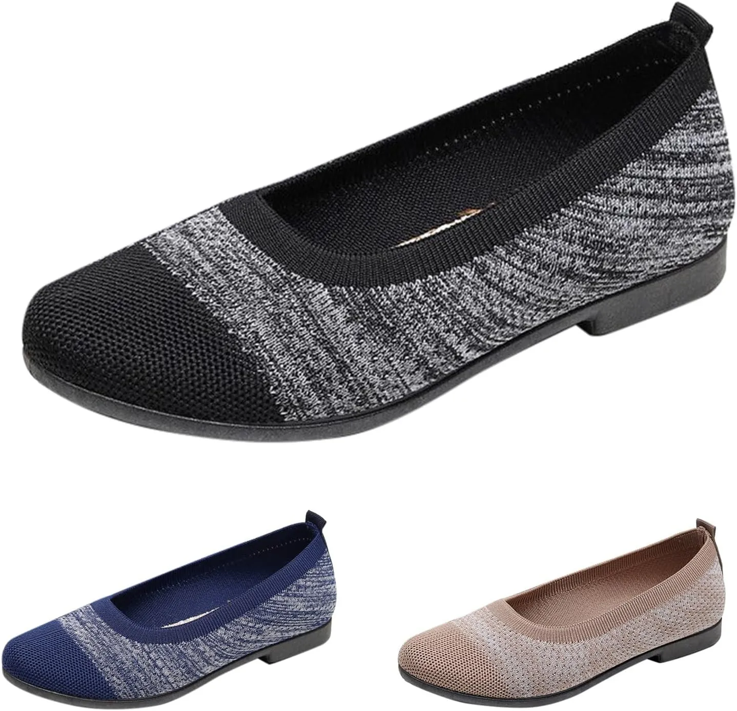 Women Walking Shoes Lightweight Slip On Mesh Flat Shoes Woven Orthopedic Soft Arch Support Breathable Sneakers