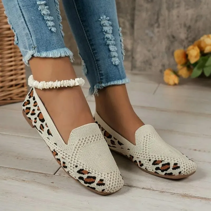 Women's Ballet Flats Shoes Spring Autumn Mesh Ballet Flats Women Mesh Breathable Sneakers Women Square Toe Slip On