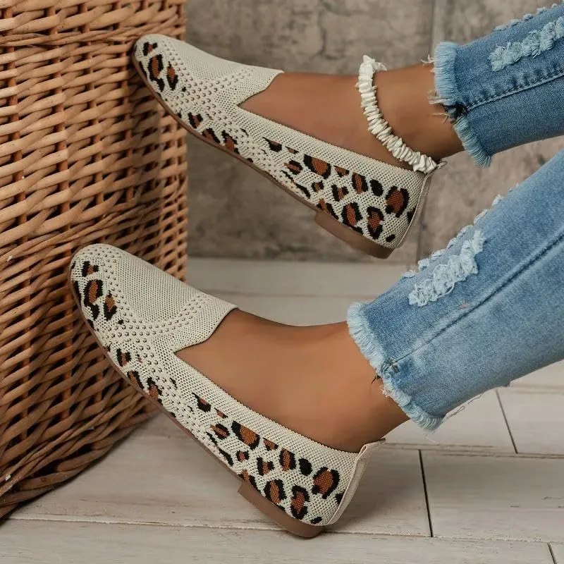 Women's Ballet Flats Shoes Spring Autumn Mesh Ballet Flats Women Mesh Breathable Sneakers Women Square Toe Slip On