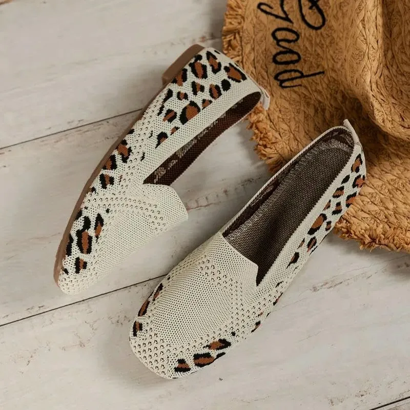 Women's Ballet Flats Shoes Spring Autumn Mesh Ballet Flats Women Mesh Breathable Sneakers Women Square Toe Slip On