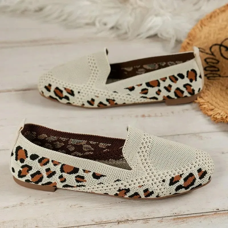 Women's Ballet Flats Shoes Spring Autumn Mesh Ballet Flats Women Mesh Breathable Sneakers Women Square Toe Slip On