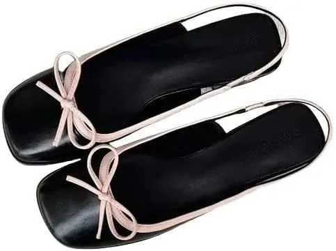 Women's Ballet Flats Shoes Summer Women's Flats Shoes Square Toe Slip On Flat Shoes for Woman Ballet Flats Bow Women's Sandals