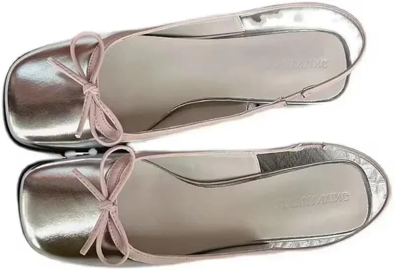 Women's Ballet Flats Shoes Summer Women's Flats Shoes Square Toe Slip On Flat Shoes for Woman Ballet Flats Bow Women's Sandals