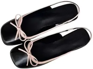 Women's Ballet Flats Shoes Summer Women's Flats Shoes Square Toe Slip On Flat Shoes for Woman Ballet Flats Bow Women's Sandals