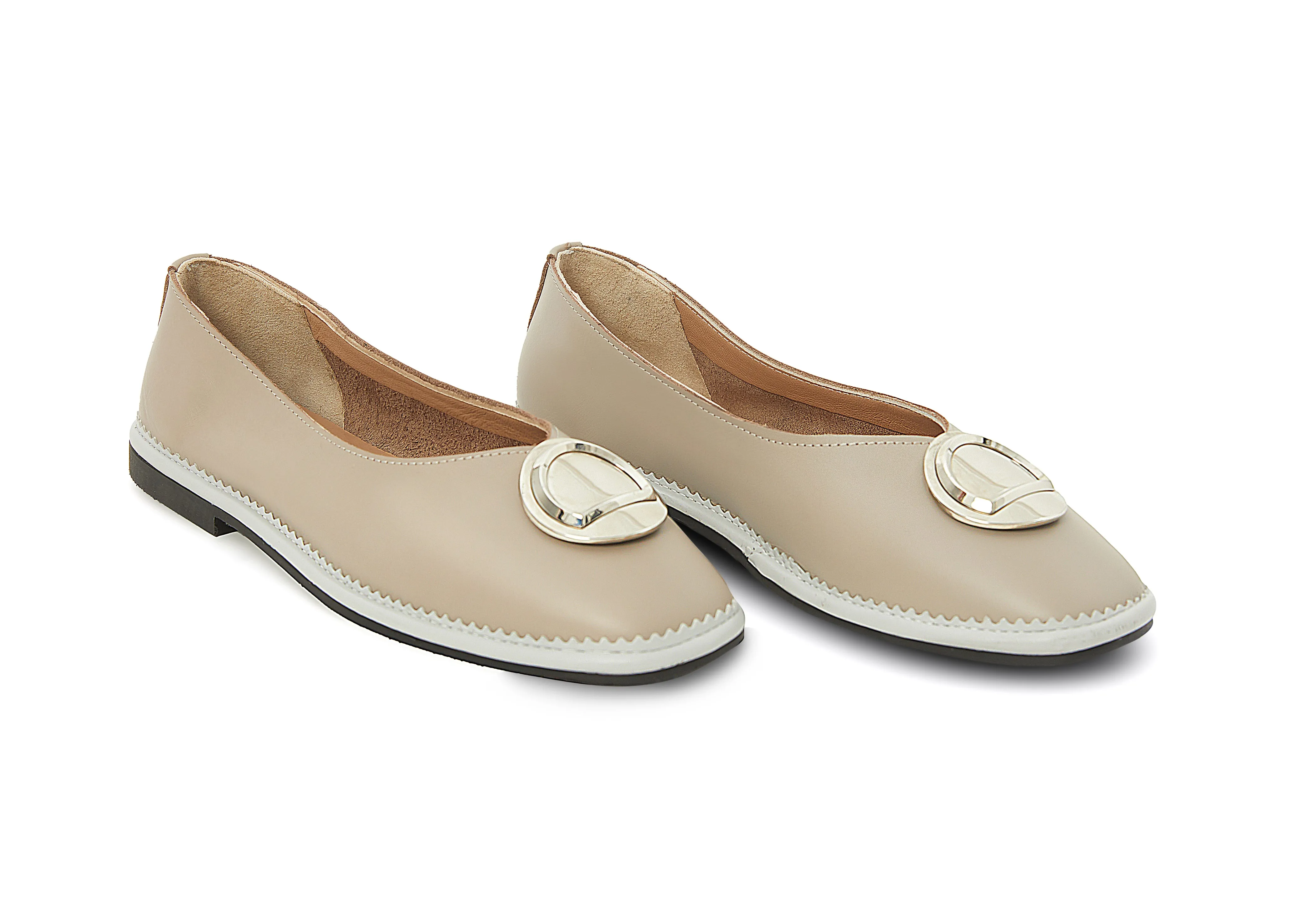 Women's Calf Leather Handmade Flats W3002