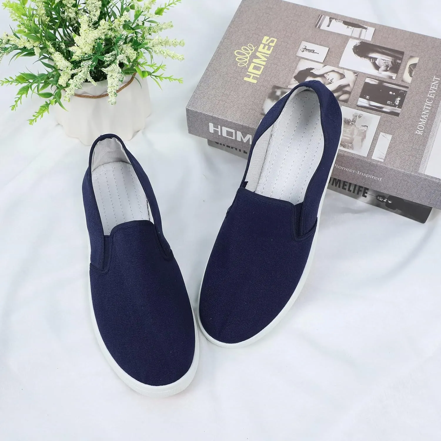Women's Casual Shoes Summer Knit Slip On Walking Shoes Breathable L𝐨w Heel Dress Sneaker Wide Width Mesh Comfortable Sneakers