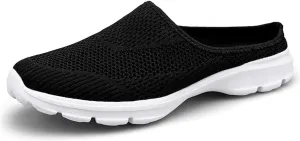 Women's Casual Slip on Half Shoes Breathable Mesh Walking Sandals Arch Support Shoe Open Back Slip On Shoes Lightweight Comfortable Sandals Summer Closed Round Toe Sandal