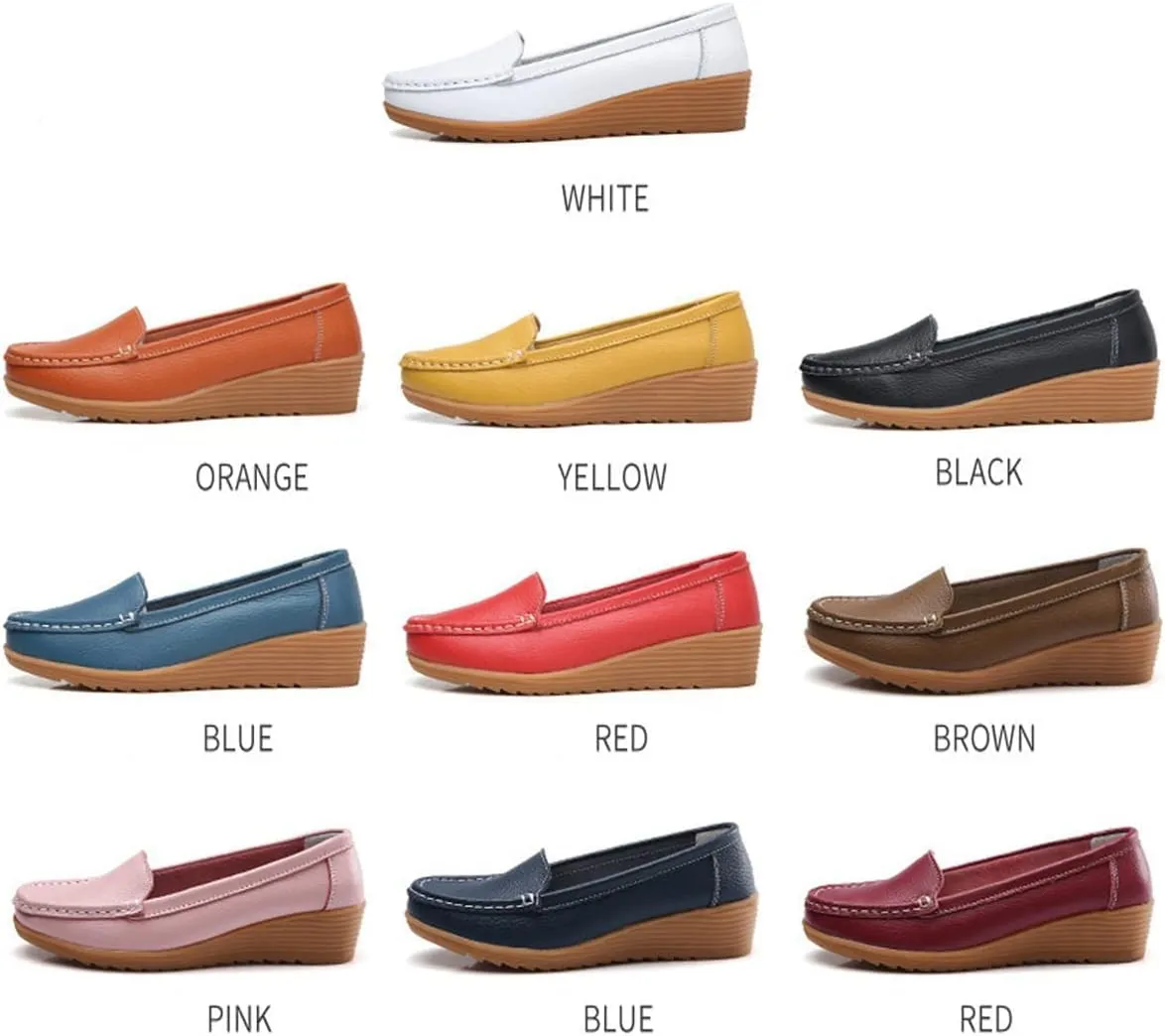 Women's Flats Casual Shoes Wedge Heel Sole Overfoot Comfort Solid Color Single Shoes Loafers Casual Shoes