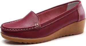 Women's Flats Casual Shoes Wedge Heel Sole Overfoot Comfort Solid Color Single Shoes Loafers Casual Shoes