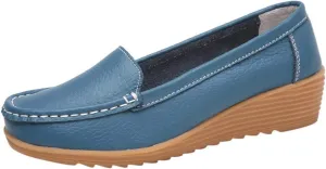 Women's Flats Casual Shoes Wedge Heel Sole Overfoot Comfort Solid Color Single Shoes Loafers Casual Shoes