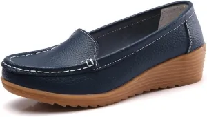 Women's Flats Casual Shoes Wedge Heel Sole Overfoot Comfort Solid Color Single Shoes Loafers Casual Shoes