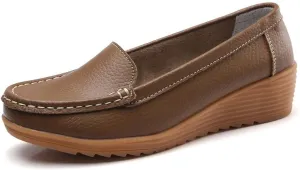 Women's Flats Casual Shoes Wedge Heel Sole Overfoot Comfort Solid Color Single Shoes Loafers Casual Shoes