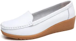 Women's Flats Casual Shoes Wedge Heel Sole Overfoot Comfort Solid Color Single Shoes Loafers Casual Shoes