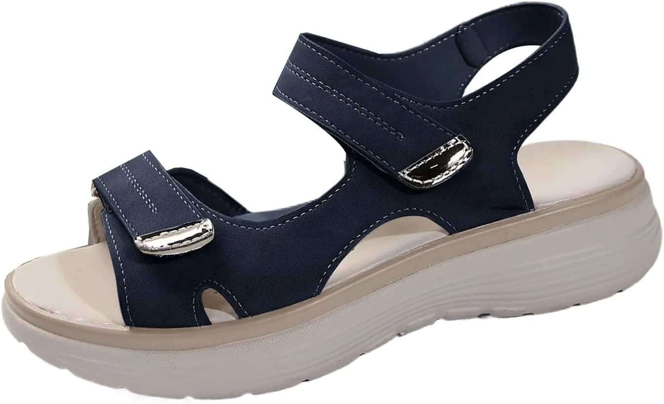 Women's Hiking Sandal Sport Sandal Comfortable Walking Sandals Air Cushion Sport Slingback Elastic Band Beach Vacation Casual Platform Shoes