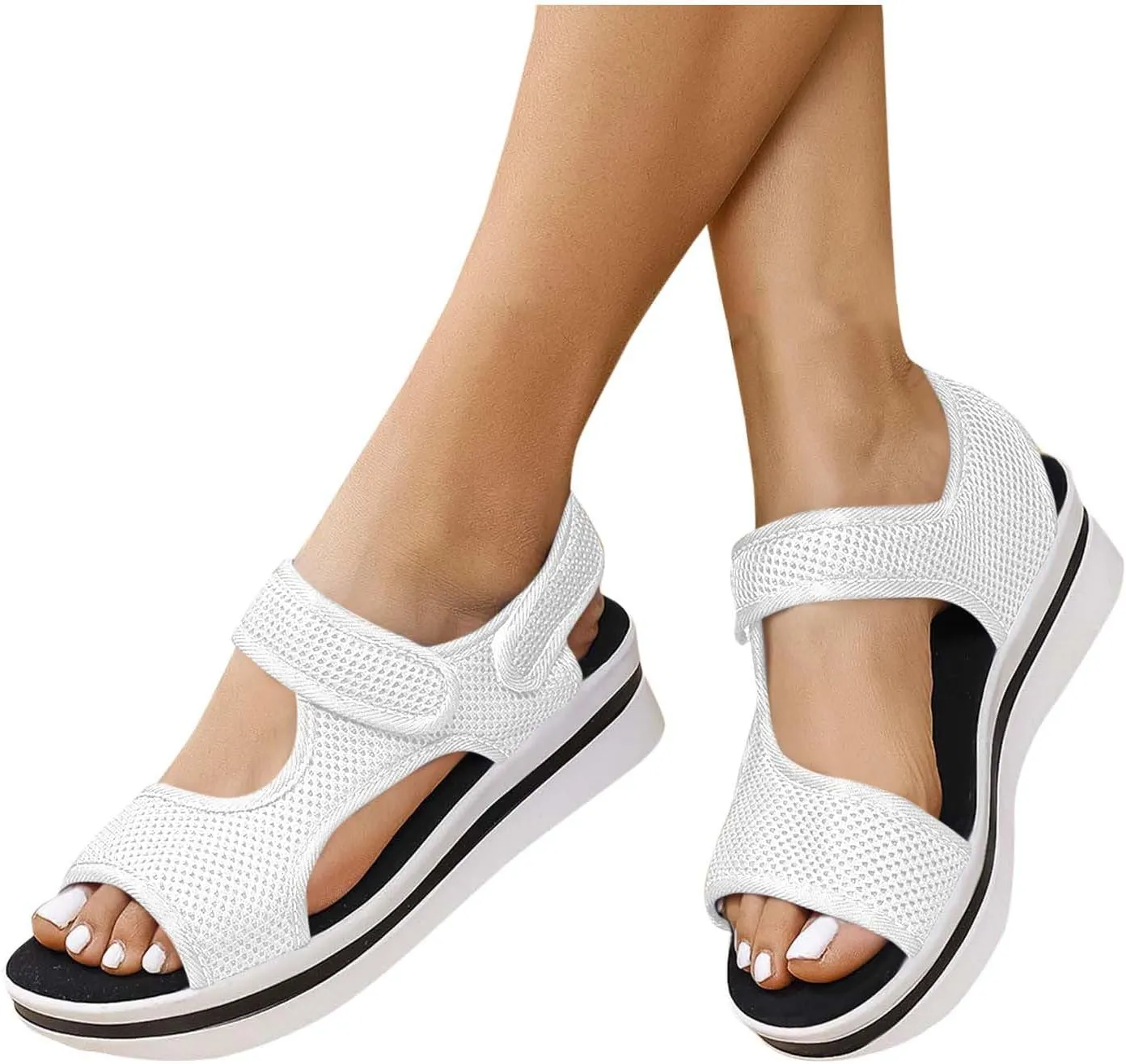 Womens Hiking Sandals Mesh Open Toe Sport Walking Sandal Comfortable Summer Shoes for Beach Vacation Casual Camping