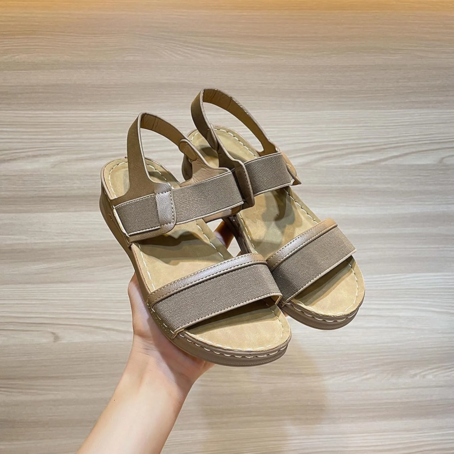 Womens Hiking Sandals Open Toe Sport Walking Sandals Comfortable Arch Support Sandals Beach Vacation Casual Camping
