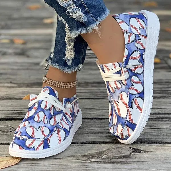 Women's Lace-Up Canvas Casual Flats 79547027C